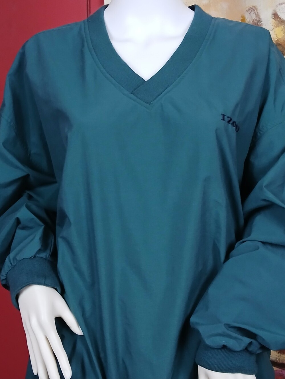 Izod Men's Teal V-Neck Pullover Windshirt